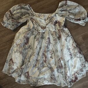 Magnolia Boutique Sheer Floral Mini Dress
